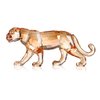 Crystal Leopard Cheetah Realistic Animal Art Figurine Collection Table top Ornament Statue Home Decor (Gold)