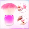 ANGNYA Nail Dust Brush for Acrylic Nails, Soft Kabuki Nail Art Dust Powder Remover Brush Pink White Hair with Gradient Handle Dust Cleaner Brush for Makeup Manicure Tool