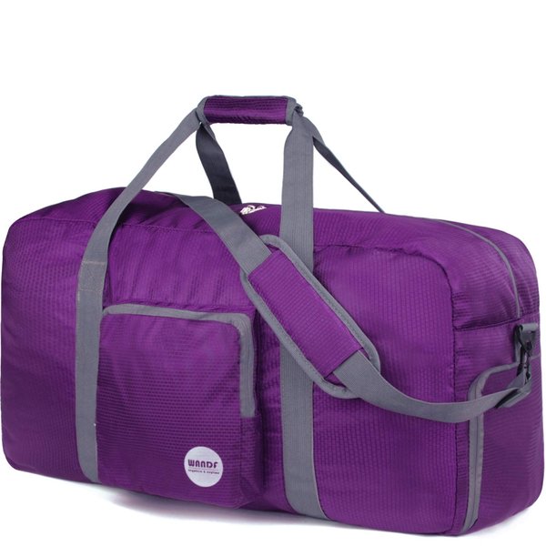32" Foldable Duffle Bag 100L for Travel Gym Sports Lightweight Luggage Duffel By WANDF (32 inches (100 Liter), Purple 32'')