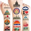 103 PCS Love Washington USA Capital City Temporary Tattoos Stickers Themed Birthday Party Decorations Favors Supplies Decor Skyline Tattoo Sticker Cute Gifts for Kids Boys Girls Class Prizes Carnival