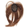 Mini Fringe Hairpiece Straight Clip in Forehead Topper with Wispy Bangs Extension Black Brown