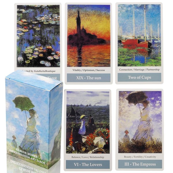 Atesswy Claude Monet Impressionism Art Tarot Deck - 78 Tarot Cards with Guidebook