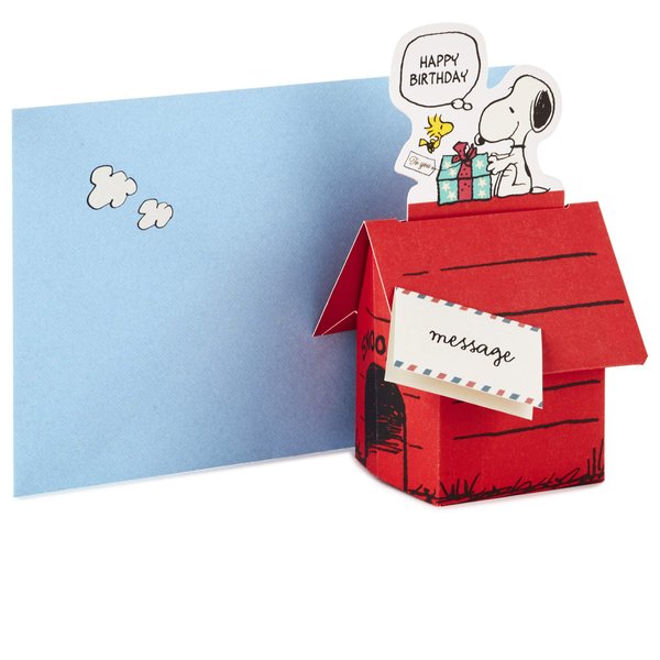 Hallmark Pop Up Peanuts Snoopy Birthday Greeting Card (Snoopy Dog House)