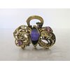 Generic Small bow shaped jeweled antique bronze hair claw clip Set A (Primary color: Pink), 1 Count (Pack of 1)