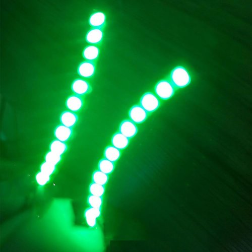 JZSMY LED Luminous Eyelash Lamp with Six Types of Flashing Fake Eyelash Night Lights, False Eyelashes Non Grafting Halloween (1 Pair Green)