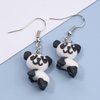 Yheakne Soft Pottery Panda Earrings Cute Panda Bear Drop Dangle Earrings 3D Animal Earrings Innovative Clay Earrings Jewelry for Women and Teen Girls Gifts