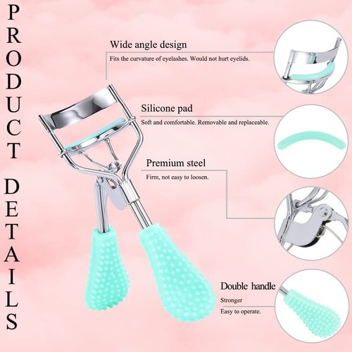 Uranian Beauty Eyelash Curler Non-Slip Eyelash Curler Tools Mini Eyelash Curlers Makeup Tool for Women and Girls (Green)