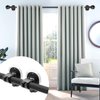 2 Pack No Drill Curtain Rod Brackets Self Adhesive Curtain Rod Holder No Drilling Curtain Rod Hooks Nail Free Adjustable Curtain Rod Holders Curtain Hangers for Bathroom Kitchen Renter Black