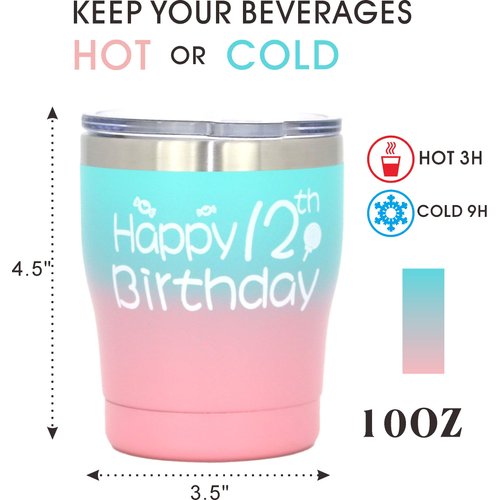 VeryMerryMakering 12th Birthday Gift,Birthday12,12 Birthday,Happy 12th Birthday,12th Birthday,12 Year Old Birthday Gifts,12th Birthday Water Bottle,Birthday 12 Year Old,Gift Ideas For 12