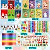 122PCS Christmas Party Favors Christma Coloring Books and Eight Color Crayons Funny Keychains Paper Glasses Stickers For Kids