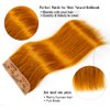 Winsky Copper Red Hair Extensions Real Human Hair - One Piece Remy Hair Extensions Clip on 70gram for Women (14inch, Copper Red)