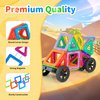 Miereirl Magnetic Tiles Toddlers Toys, 88PCS Magnet Building Blocks Set with 2 Cars, Kids Building Blocks Set STEM Creativity Educational Toys Christmas Birthday Gifts for Toddlers 4 + Year Old