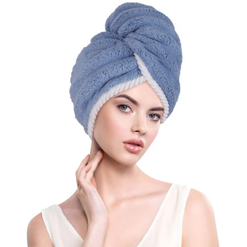 MaopaoBeauty Microfiber Hair Towel Wrap Hair Wrap Towels Stocking Stuffers for Women Wet, Curly, Longer,Thicker Hair