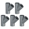 MECCANIXITY 5 Pcs PVC Fitting, 3 Way 45 Degree 1 1/4" 1.3" PVC Connectors PVC Elbow PVC Pipe Fittings PVC Coupling PVC Furniture Corner Connector for DIY Garden Support Structure, Grey