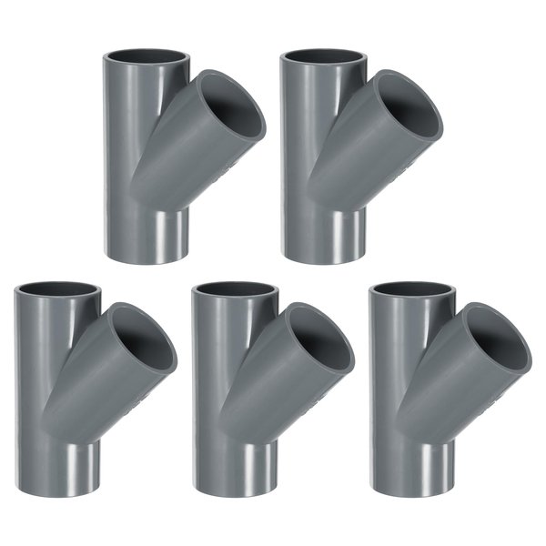 MECCANIXITY 5 Pcs PVC Fitting, 3 Way 45 Degree 1 1/4" 1.3" PVC Connectors PVC Elbow PVC Pipe Fittings PVC Coupling PVC Furniture Corner Connector for DIY Garden Support Structure, Grey