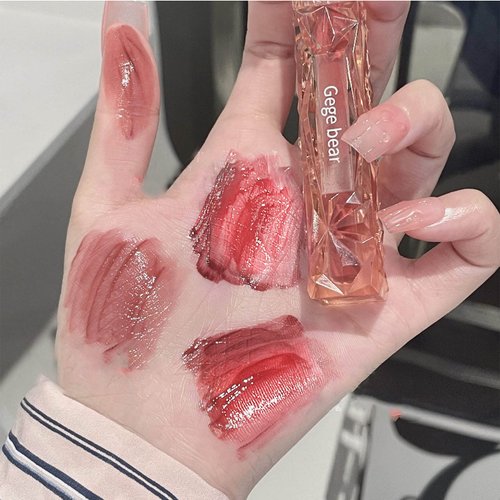 Diamond Moisturizing Mirror Lip Gloss Summer Moisturizing Liquid Lipstick Spring Peach Sleeping Agate Two Color Packaging Durable Waterproof Daily Stage Makeup For Women