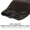 HOTBANANA Human Hair Clip in Hair Extensions, Dark Brown 120g Clip in Hair Extensions Real Human Hair Straight Remy Hair Clip in Hair Extensions 22 Inch 7pcs
