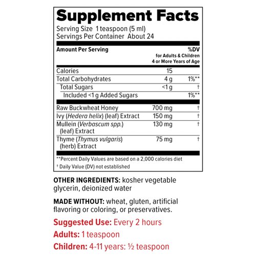 Redd Remedies, Throat & Bronchial Syrup, Natural Cough Suppressant