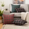 MIULEE Christmas Set of 2 Scottish Tartan Plaid Throw Pillow Covers Farmhouse Classic Decorative Square Cushion Cases for Home Decor Sofa Couch 18x18 Inch, Red