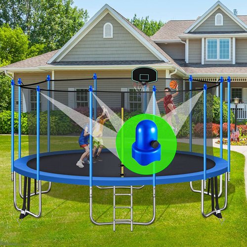 1.5”Diameter Trampoline Enclosure Pole Caps with Screw Thumb for Trampoline Net Hook, 8 Pieces Safety Trampoline Pole Caps (Blue 6pcs)