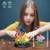 HIGH GODO Flower Bouquet Butterfly Building Set, Bonsai Tree Flowers Building Blocks with Dust Cover, 530 PCS Micro Bricks Botanical Collection Kit, Birthday Gift for Women Girlfriend Adults 12+