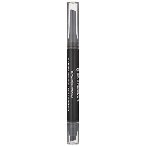 Revlon ColorStay 2-in-1 Angled Kajal Eyeliner, Waterproof Eye Makeup with Smudge Brush for Smokey Eyes, Evergreen (103), 0.01 oz