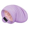 LULUSILK Mulberry Silk Lined Sleep Cap, No More Frizzy Tangled Hair, Stay On All Night Silk Hair Wrap for Sleeping with Adjustable Strap, Silk Bonnet for Women and Men, Lavender, Pack of 1
