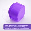 Denture Soaking Cup Dental Retainer Case Cleaning with Strainer Basket, Orthodontic Bath Box Mouthguard Storage Holder - Leak Proof and Lid Waterproof - Purple