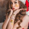 CHARLENT Glitter Christmas Temporary Tattoos for Kids - 12 Sheets Metallic Designs Christmas Tattoos for Boys Girls Stocking Stuffers,Christmas Party Decorations Supplies