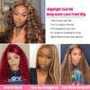 BLOCKICE Highlight Ombre Lace Front Wig Human Hair Wigs for Black Women 4/27 Honey Blonde 13x4 Deep Wave Lace Frontal Wig Pre Plucked 150% Density Deep Curly Glueless Wigs Human Hair 24 Inch