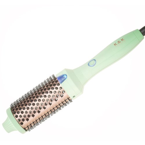 K&K Pro Thermal Brush Creates Blowout Look, 1 3/4 Inch Ionic Heated Round Brush Makes Hair Smoother, Dual Voltage, Thermal Round Brush Effortlessly Achieves Gorgeous Curls, 30S Fast Heating