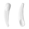 esowemsn 100Pcs Mini Disposable Curved Cosmetic Spoon Spatula, Multi-Functional Facial Mask Spoon Plastic Spoon Stick (White)