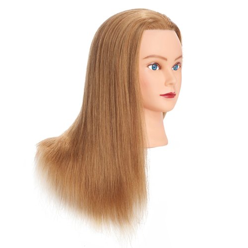 20-22" 100% Human hair Mannequin head Training Head Cosmetology Manikin Head Doll Head with free Clamp Stand (Blonde)