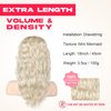 NTYNTY Ponytail Extension, 18" Super Lightweight Drawstring Ponytail Hair Extensions Natural Soft Synthetic Wavy Curly Pony Tail Hair Pieces for Women - Pearl blonde