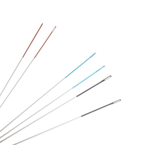 JollyBuy ColorEYES Beading Needles, 6pc Assortment, 2 ea - Size 10,11 & 12, Colored Tips for Easy Identification, Use for Loom Weaving Bead Work, Off-Loom Stitch & Jewelry Making w/Seed Beads