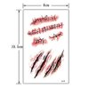 Temporary Tattoos Halloween Tattoos Costumes Fake Scars Tattoos Halloween Injury Blood Wound Makeup for Party Horror Cosplay Costume 8 Sheets