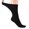 ELYFER Black Diabetic Crew Socks for Women (4 Pairs) Soft Thin Rayon, Wide, Loose Fit, Seamless Toe, Non-Binding, Circulatory, Compression, Moisture-Wicking Cushion Dress Socks Size (5-8.5)