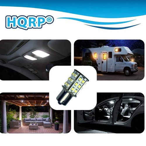 HQRP 4 pack BA15s Bayonet Base 30 LEDs SMD LED Bulb Cool White Compatible with #93 1141 1156 1073 1093 1129 Replacement