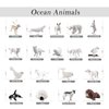 EOIVSH 18PCS Arctic Animal Figures, Realistic Polar Animal Toys Figurines for Kids Toddlers, Plastic Ocean Sea Animal Figures with Arctic Fox Wolf Snowy Owl Polar Bear Reindeer Bluga Whale