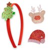 FROG SAC Christmas Charm Headbands for Girls, Interchangeable Holiday Headband for Kids, Tree Reindeer Santa Hat Hair Clip Charms for Toddlers, Sparkly Rhinestone Little Girl Hair Bands Accessories