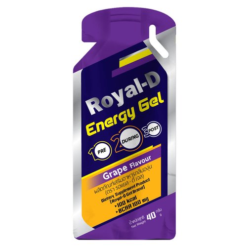 Royal-D Energy Gels for Running - Energy Gel, Running Gels, Sports Gels for Runners, Energy Gel for Cycling, Energy Gel for Running - Grape Flavor (1.4 Oz Packet, 20 Count)