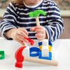 Fowecelt 2 Pack Wooden Hammer Toys Simulation Hammers Maintenance Tools Educational Toys for Kids Birthday Party Games Supplies(Red & Green)