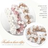 Bartosi Pearl Hair Ties White Elastic Hair Scrunchies Rhinestone Ponytail Holder Beaded Hair Ropes Non Slip Hair Bands Hair Accessories for Women and Girls (Pack of 3)