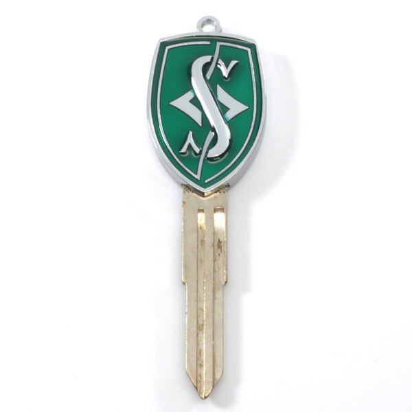 Rotary13B1 Silvia Key Blank - Green Enamel with Chrome Details - Door/Ignition Key