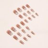 Hkanlre Press on Nails Fake Nails False Nails for Women and Girls 240308 (Nude Lattice)