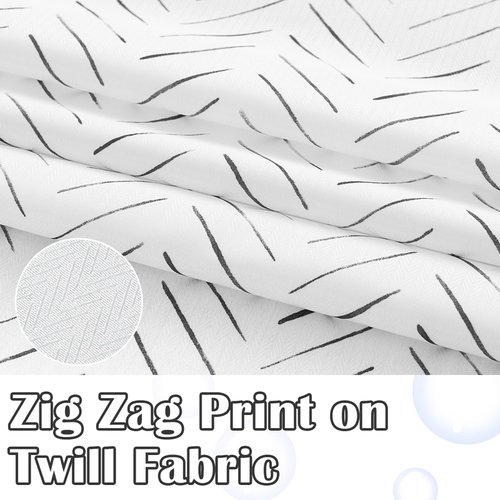 jinchan Extra Long Black and White Shower Curtain Herringbone Modern Fabric Shower Curtain Zig Zag Inky Chevron Farmhouse Shower Curtains for Bathroom Waterproof Hooks Included 70x84 inch