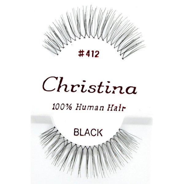 6X Eyelashes - #412 Christina 100% Human Hair Fake Eyelashes