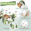 Justforjoyful 96Pcs Wild Animals Party Supplies Jungle Paper Plates Napkins Safari Theme Party Tableware Set Safari Zoo Dinnerware for Girl Birthday Party Baby Shower Decoration Serve 24