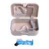 Orthdent Denture Box Case Bath Container and Brush with Mirror False Teeth Storage Box for Travel Daily Denture Care