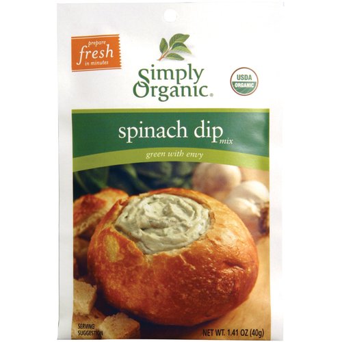 Simply Organic Spinach Dip Mix, Certified Organic, Gluten-Free | 1.41 oz